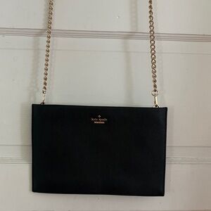 Kate Spade Black Crossbody with Gold Chain Strap